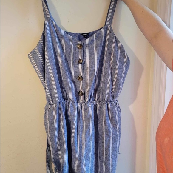 Blue and white striped summer romper NWOT - Picture 1 of 5